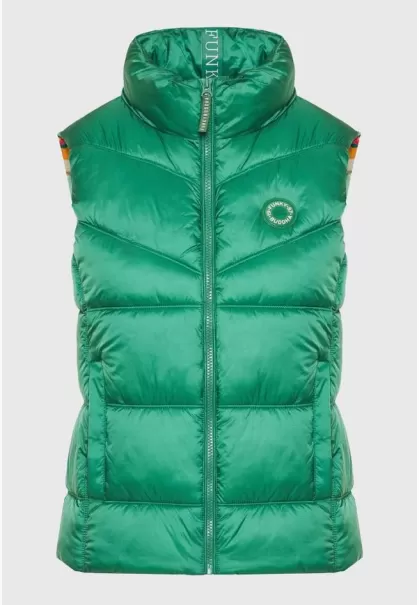 Jackets & Coats Women's Vest Quilted Jacket Funky-Buddha Mineral Green Women's Reduced