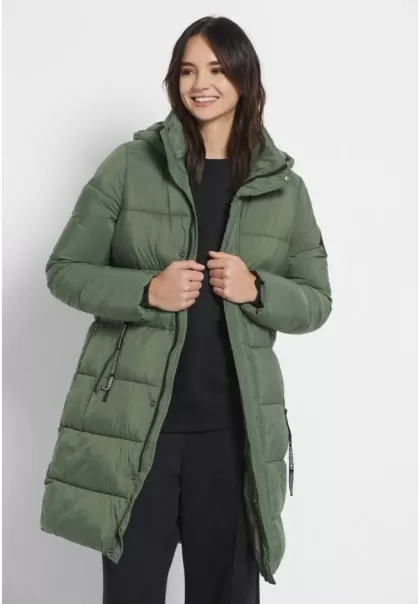 Funky-Buddha Women's Jackets & Coats Refresh Sage Leaf Relaxed Fit Women's Puffer Jacket