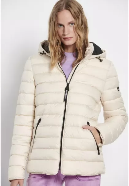 Unique Funky-Buddha Quilted Puffer Jacket With Hood Jackets & Coats Women's Chalk
