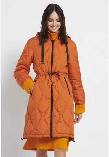 Funky-Buddha Tailored Pumpkin Jackets & Coats Women's Relaxed Fit Puffer Jacket With Detachable Hood