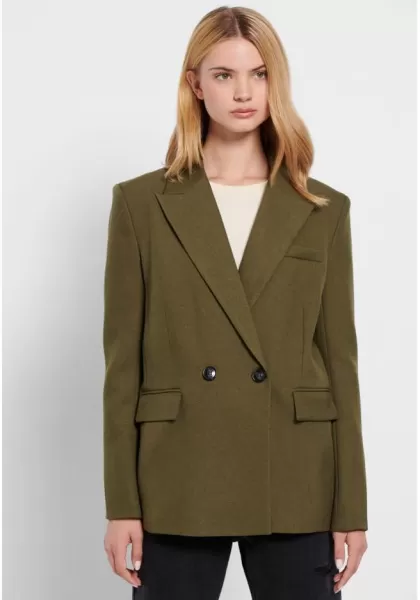 Khaki Price Drop Women's Oversized Blazer Jacket Jackets & Coats Funky-Buddha Women's