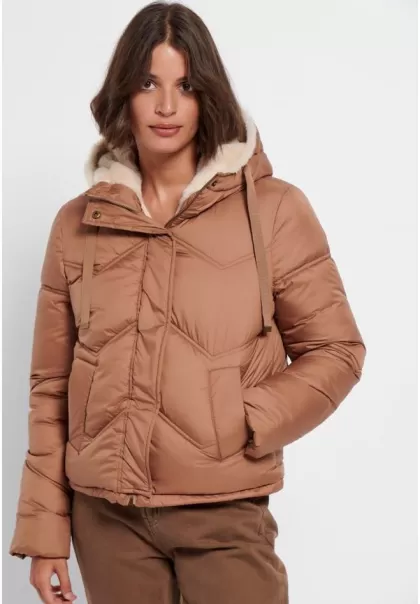 Mushroom Funky-Buddha Buy Women's Jacket With Faux Fur Lining Women's Jackets & Coats