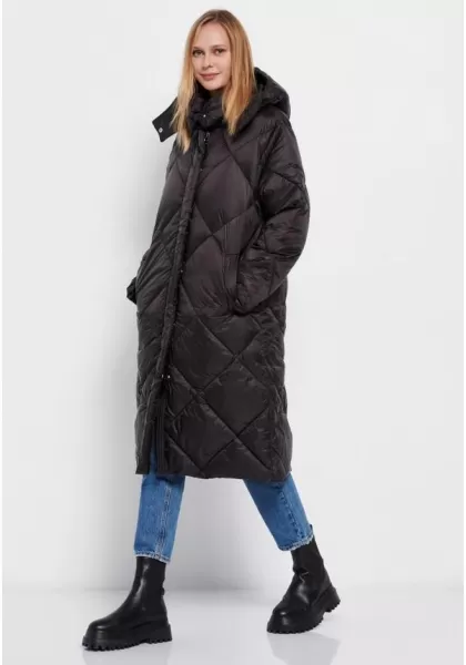Loose Fit Puffer Jacket With Detachable Hood Exclusive Black Funky-Buddha Jackets & Coats Women's