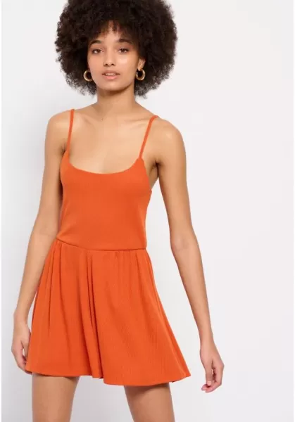 Dresses Funky-Buddha Rib Playsuit Orange Rust Money-Saving Women's