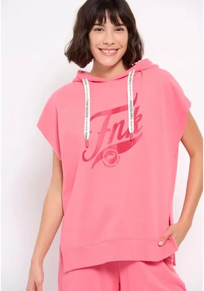 Funky-Buddha Luxurious Women's Overhead Hoodie Women's Fuchsia Pink Sweatshirts & Hoodies