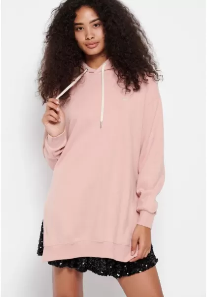 Women's Sweatshirts & Hoodies Pink Funky-Buddha Rapid Loose Fit Hoodie With Logo