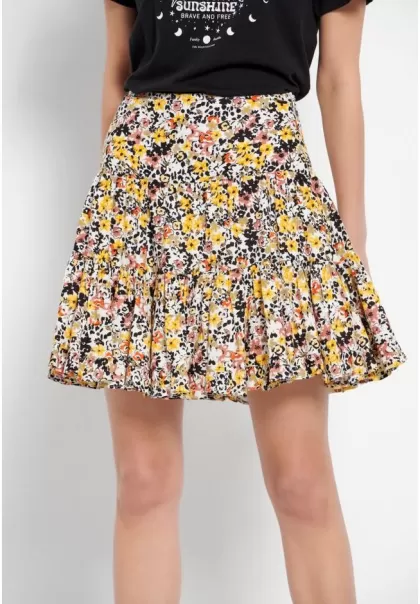 Funky-Buddha Floral Printed Mini Skirt Skirts Sturdy Women's Multi