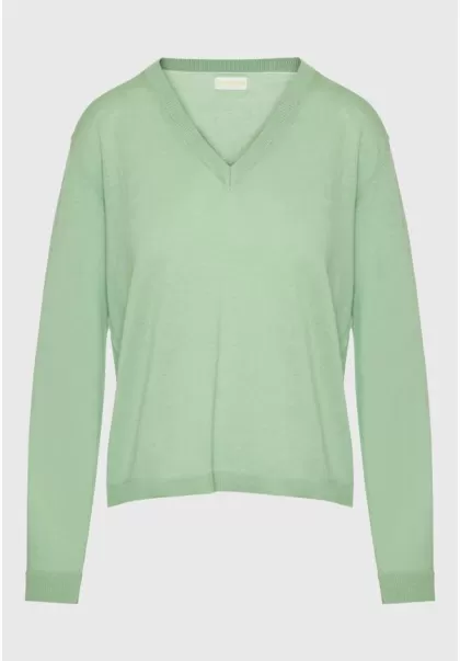 Knitwear & Cardigans Purchase Women's Linen Blend Lightweight Sweater Women's Lt Green Funky-Buddha