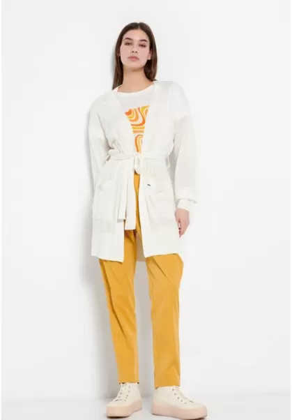 Knitwear & Cardigans Sale Women's Off White Funky-Buddha Loose Fit Fine Knit Cardigan