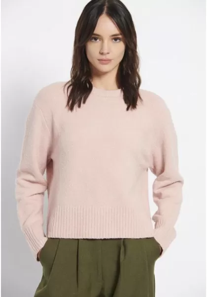 Pink Clay Crew Neck Sweater Women's Luxurious Knitwear & Cardigans Funky-Buddha