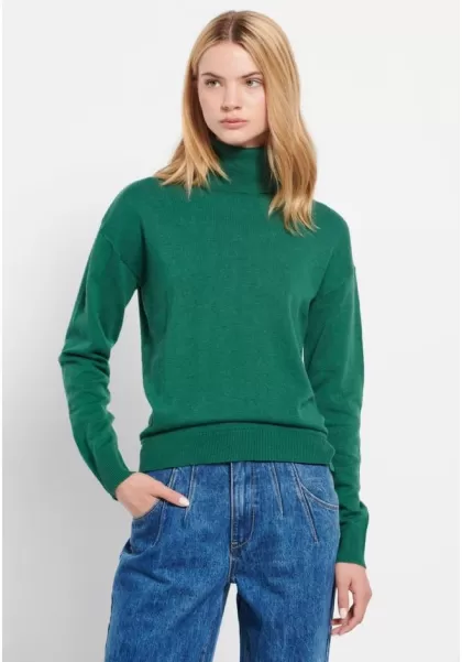 Pepper Green Inviting Women's Knitwear & Cardigans Essential Turtle Neck Sweater Funky-Buddha