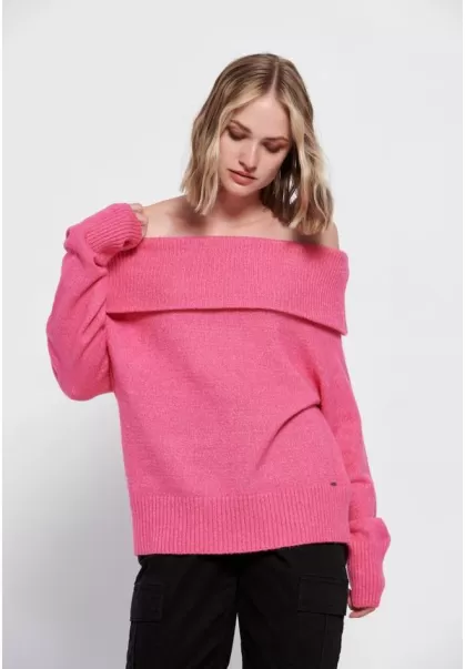 Women's Off Shoulders Sweater Women's Knitwear & Cardigans Funky-Buddha Rosebloom Reliable