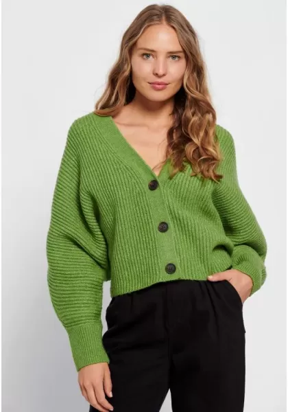 Women's Funky-Buddha Knitwear & Cardigans Green Glow Easy Loose Fit Cardigan