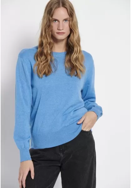 Horizon Blue Funky-Buddha Knitwear & Cardigans Women's Spacious Essential Crew Neck Sweater