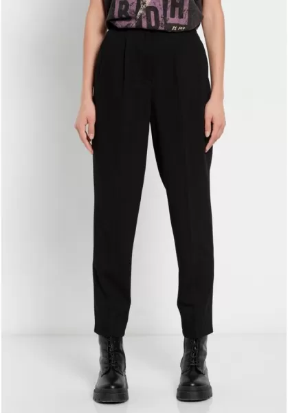 Women's Trousers Women's Casual Pants With Pleats Sale Funky-Buddha Black