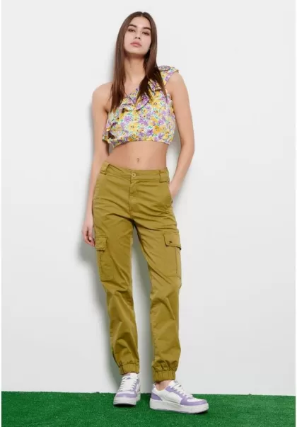 Olive Oil Women's Precision Trousers Funky-Buddha Women's Cargo Pants