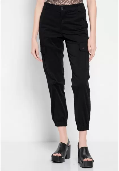 Trousers Women's Women's Cargo Pants Black Funky-Buddha Flash Sale