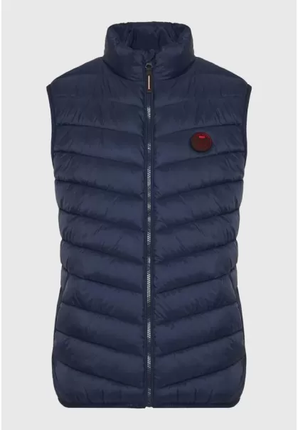 Jackets & Coats Funky-Buddha High-Performance Navy Men's Men's Vest Quilted Jacket