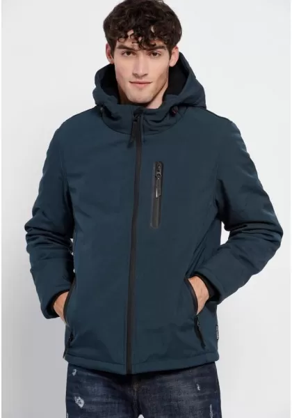 Blue Petrol Jackets & Coats Men's Light-Padded Jacket With Hood Funky-Buddha Optimize