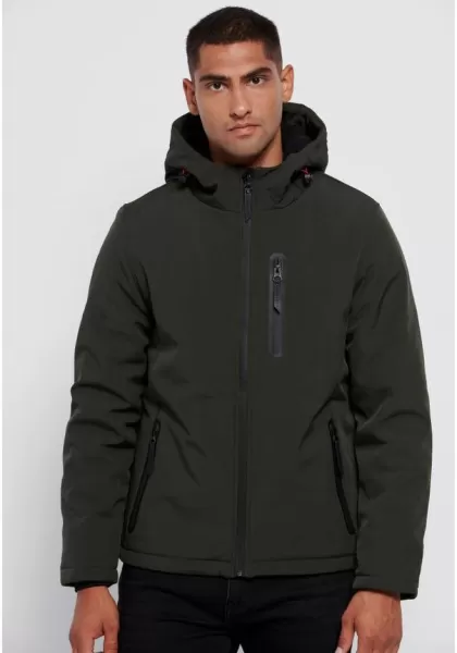 Light-Padded Jacket With Hood Men's Jackets & Coats Funky-Buddha Khaki Versatile