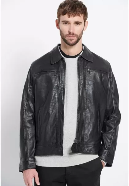 Funky-Buddha Black Jackets & Coats Men's Maximize Men's Leather Jacket (Sheepskin) - Marron Label