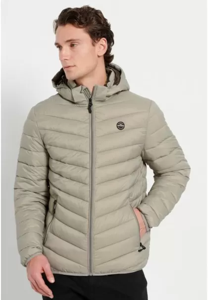 Funky-Buddha Men's Grey Jackets & Coats Energy-Efficient Traveller Jacket With Detachable Hood