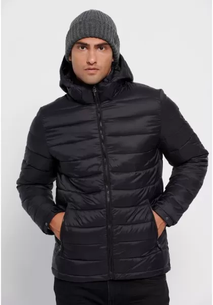 Black Men's Funky-Buddha Jackets & Coats Traveller Jacket With Detachable Hood Modern
