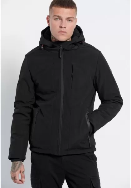 Men's Funky-Buddha Softsell Light-Padded Jacket Garage 55 Massive Discount Jackets & Coats Black