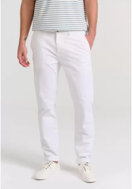 Trousers Men's Funky-Buddha White Retro Men's Chino Pants - The Essentials