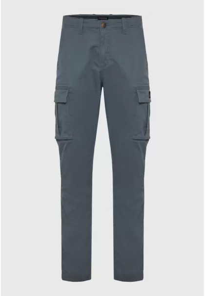 Men's Professional Trousers Stormy Blue Funky-Buddha Men's Comfort Cargo Pants - The Essentials