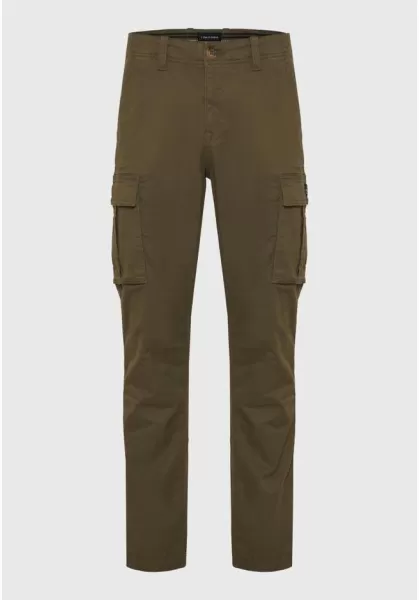 Men's Men's Comfort Cargo Pants - The Essentials Funky-Buddha Khaki Trousers Limited Time Offer