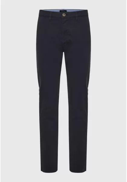 Navy Trousers Funky-Buddha Men's Sustainable Men's Chino Pants - The Essentials