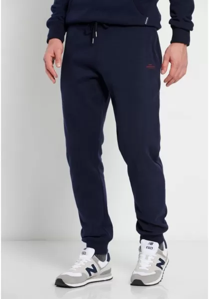 Men's Funky-Buddha Navy Trousers Essential Cuffed Joggers Style