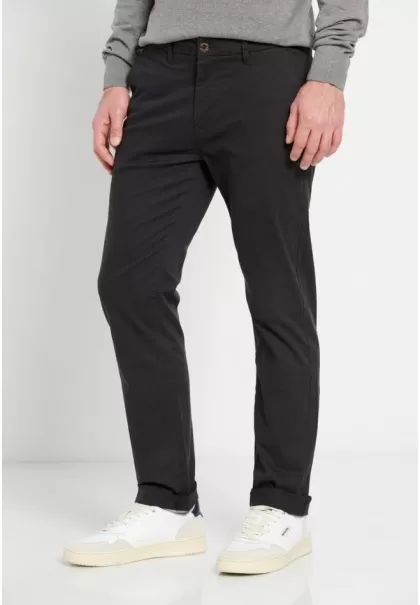 Sleek Men's Dk Grey Trousers Funky-Buddha Essential Comfort Chinos