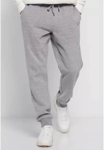 Essential Cuffed Joggers Funky-Buddha Trousers Inviting Grey Mel Men's