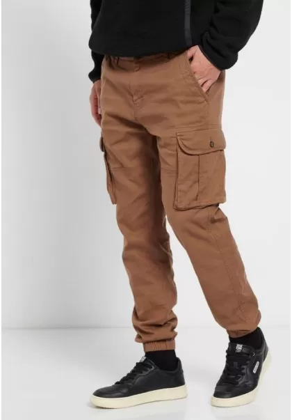 Men's Flash Sale Trousers Comfort Cargo Pants Tobacco Funky-Buddha
