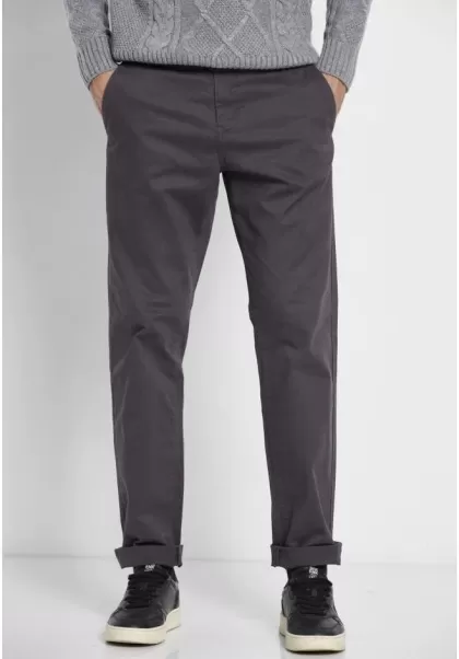 Trousers Men's Funky-Buddha Grey Straight Fit Chinos Online