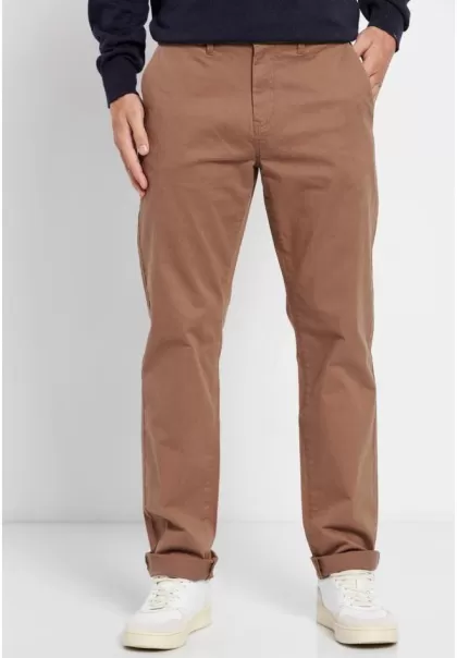 Voucher Straight Fit Chinos Tobacco Trousers Men's Funky-Buddha