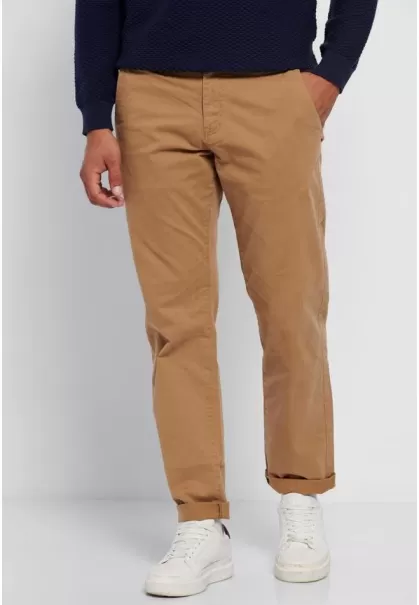 Comfort Fit Chinos Tobacco Men's Trousers Free Funky-Buddha