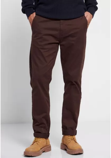 Brown Essential Comfort Fit Chinos Funky-Buddha Trousers Deal Men's