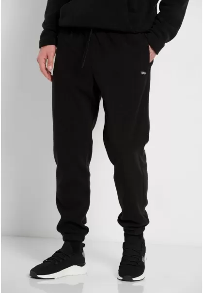 Funky-Buddha Men's Fleece Joggers Trousers Secure Men's Black