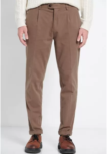 Hot Funky-Buddha Mink Brown Trousers Men's Men's Pleated Chinos - Marron Label