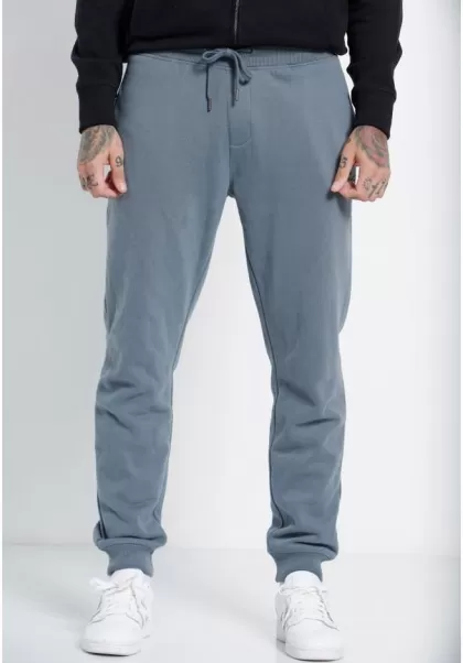 Ocean Grey Men's Joggers With Printed Logo Garage 55 Men's Funky-Buddha Trousers Bargain