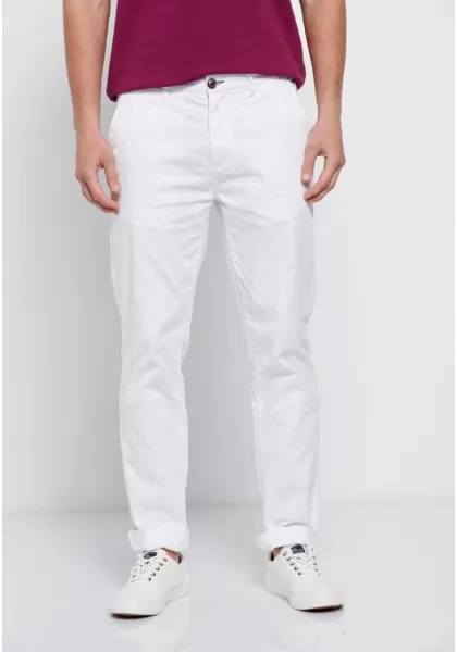 Trousers Essential Comfort Chinos Practical Funky-Buddha White Men's