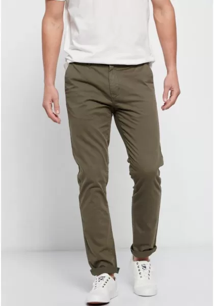 Khaki Essential Comfort Chinos Funky-Buddha User-Friendly Men's Trousers