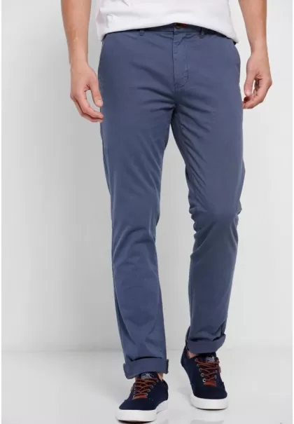 Funky-Buddha China Blue Men's Luxurious Essential Comfort Chinos Trousers