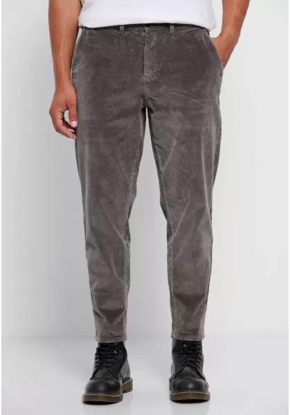 Elegant Men's Corduroy Trousers Men's Funky-Buddha Dk Grey Trousers