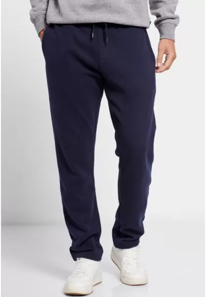 Trousers Navy Men's Joggers With Printed Logo Redefine Men's Funky-Buddha