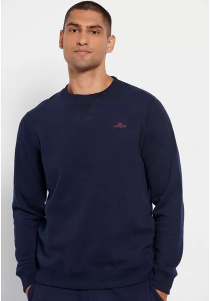 Men's Navy Essential Crew Neck Sweatshirt Amplify Sweatshirts & Hoodies Funky-Buddha