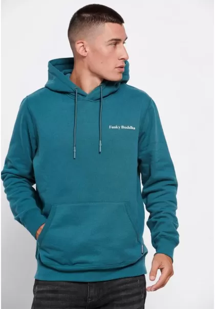 Sweatshirts & Hoodies Funky-Buddha Ocean Green Men's Essential Overhead Hoodie Deal